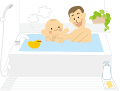 赤ちゃんとママ　お風呂